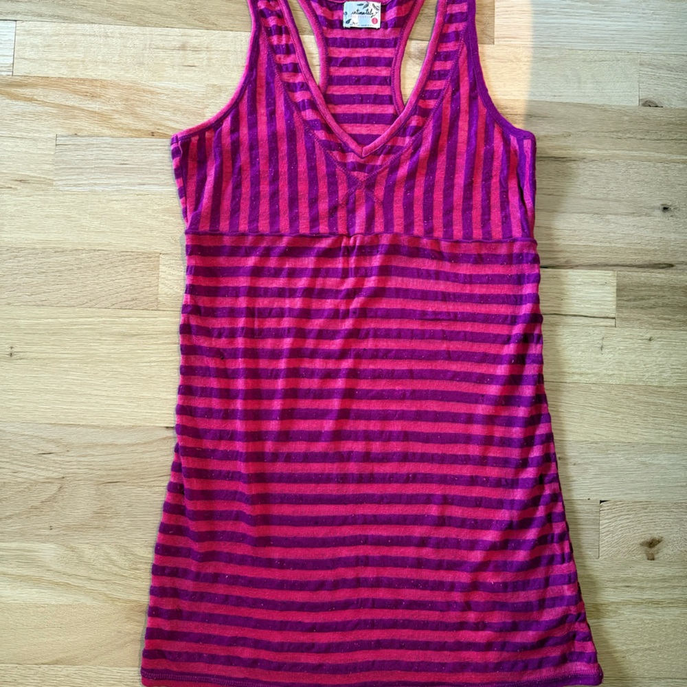Striped Pink and Purple Sleeveless Dress